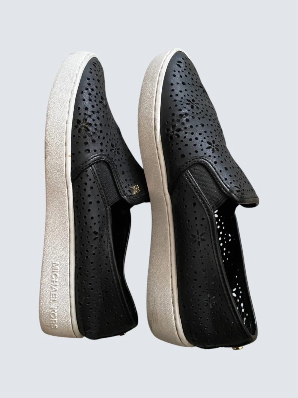 Michael Kors Kane Leather Cutout Perforated Sneakers Slip On